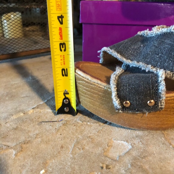 FOREVER THRILL platform denim heeled sandals - Picture 5 of 15